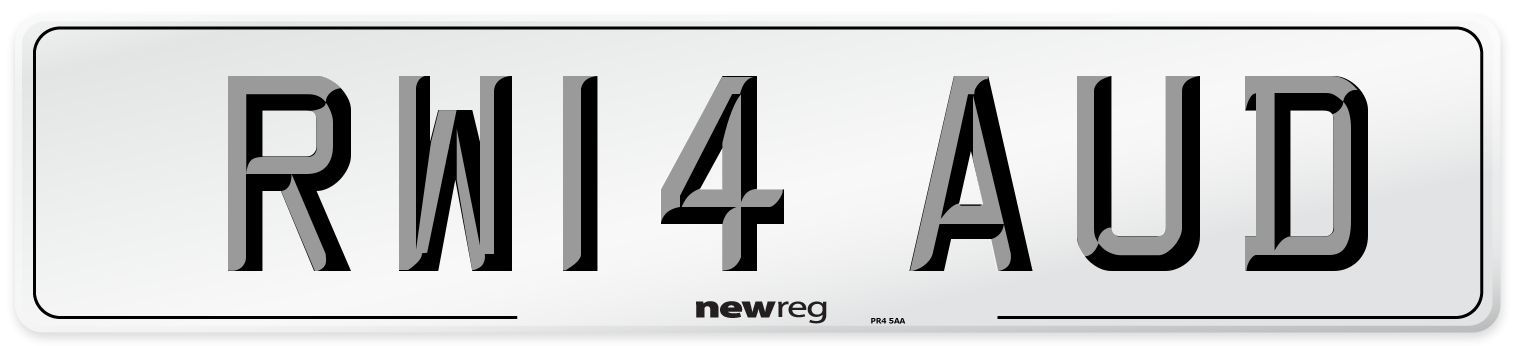 RW14 AUD Number Plate from New Reg
